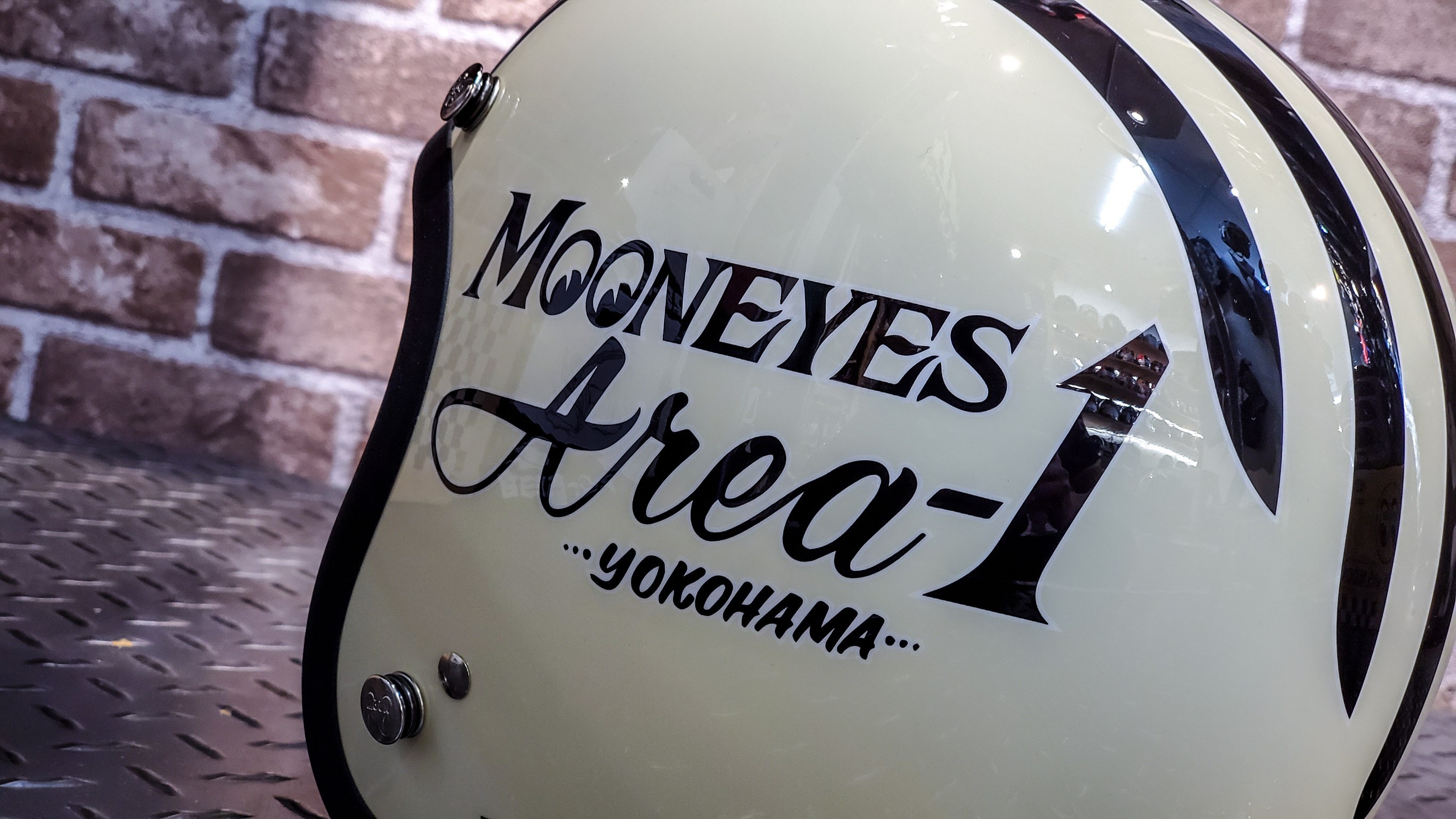 GALLOP MOONEYES AREAI 米白 復古帽 3/4罩