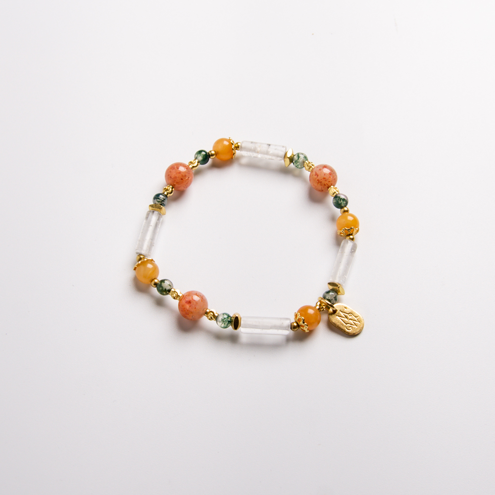 樹洞裡的精靈王國 // C1350白水晶太陽石手鍊