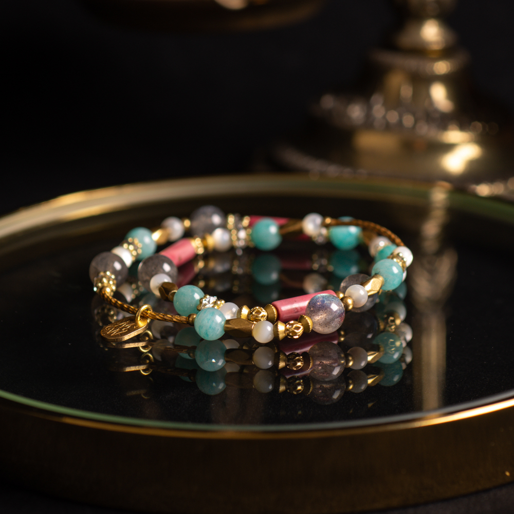 知更鳥之蛋 // C1353玫瑰石天河石雙圈手鍊