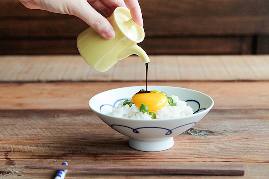 白山陶器-G型醬油瓶/小/藍色