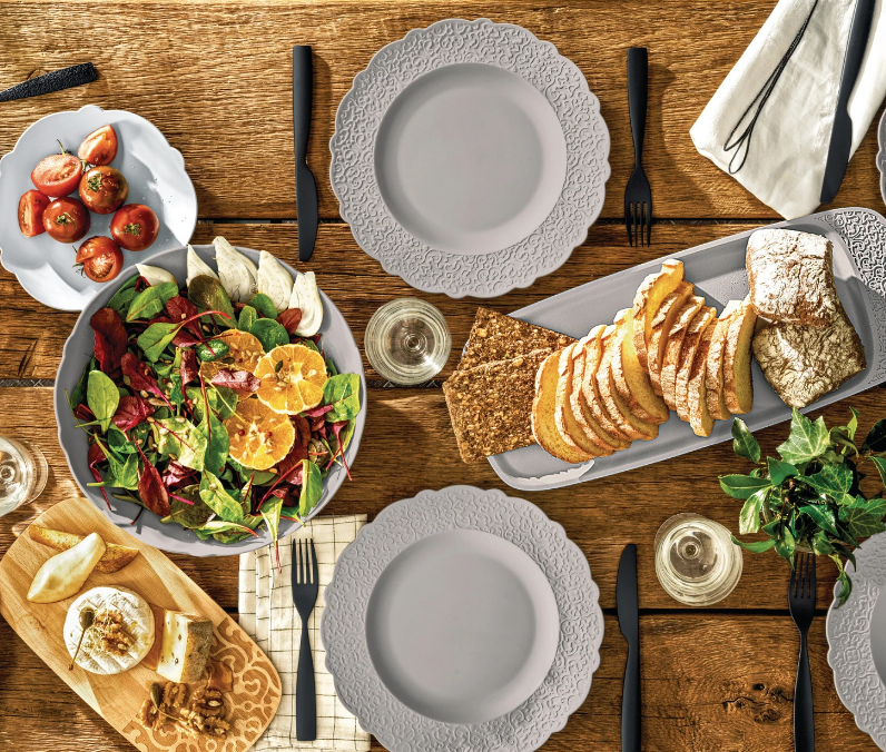 ALESSI DRESSED EN PLEIN AIR FLAT PLATE WARM GREY