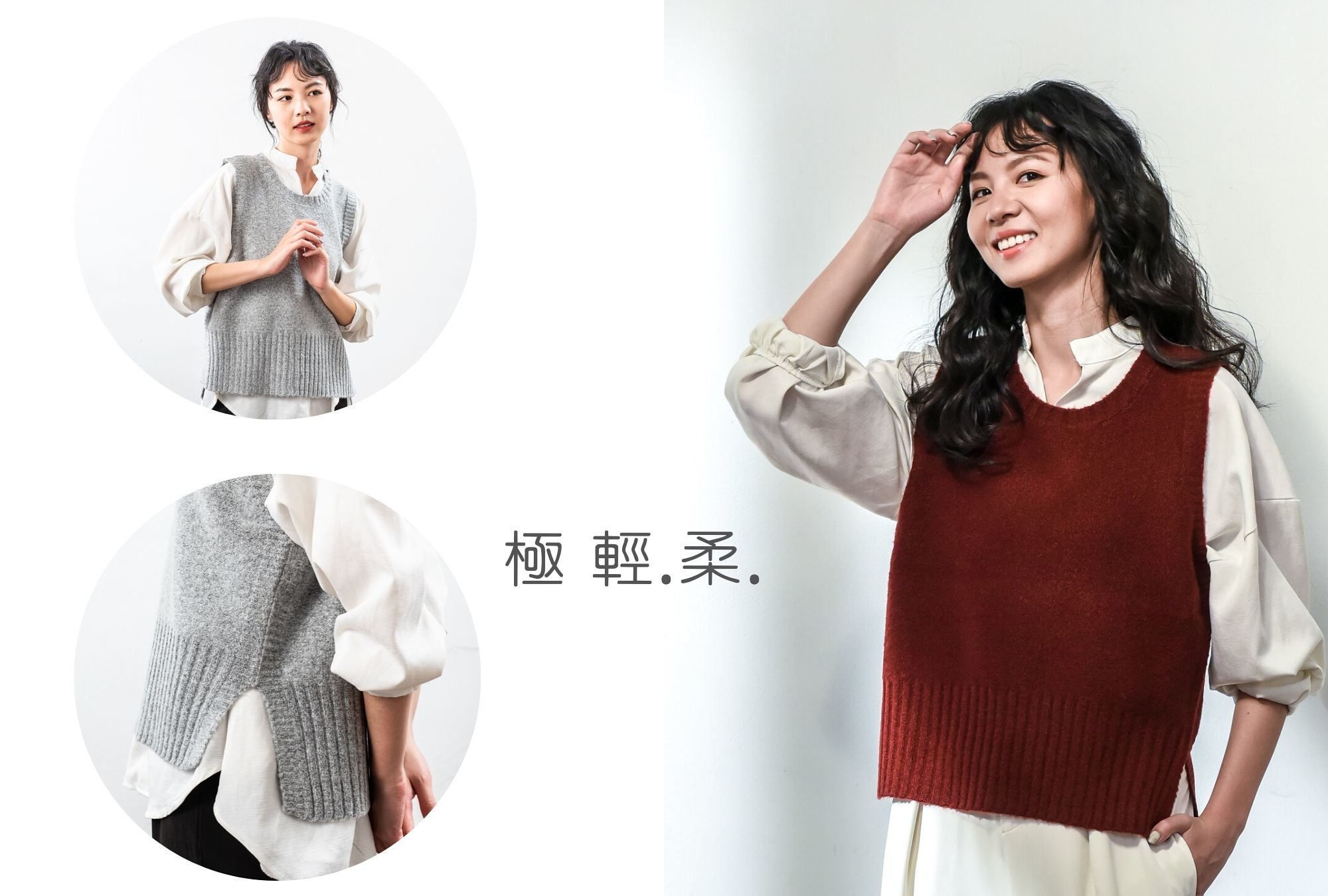 圓領短版針織背心-女