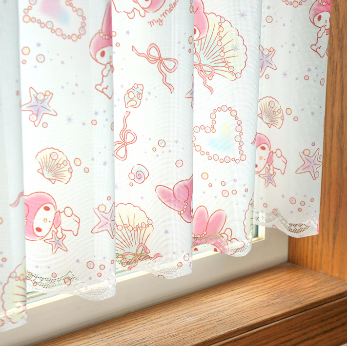 Sanrio My Melody 咖啡廳窗簾 120 x 45 cm 夏之貝殼 #CM21C-93552