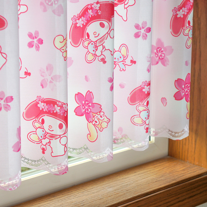 Sanrio My Melody 咖啡廳窗簾 120 x 45 cm 櫻花 #CM21C-93553
