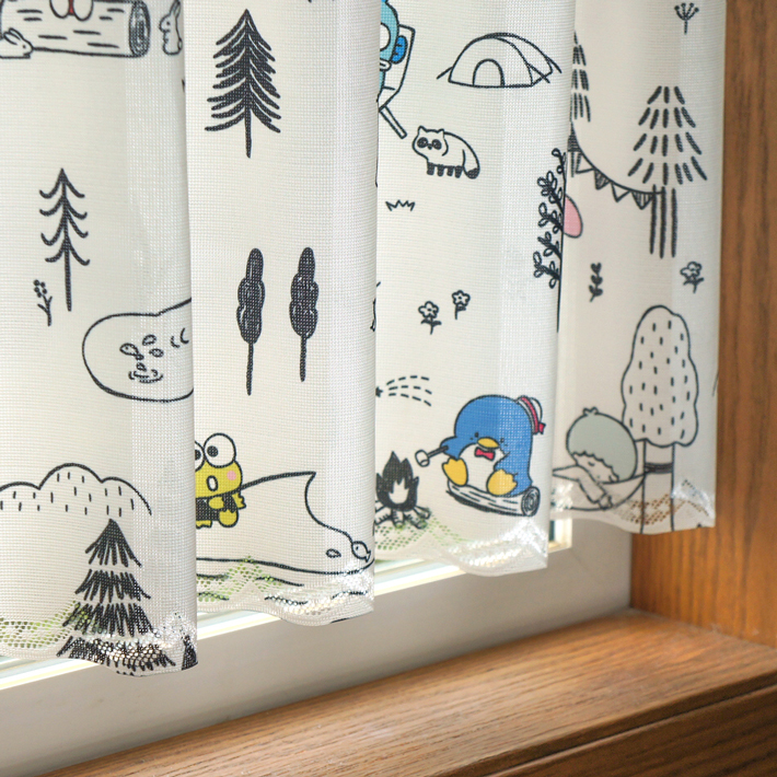 Sanrio 咖啡廳窗簾 120 x 45 cm 公仔大集合森林露營 #CM21C-93569