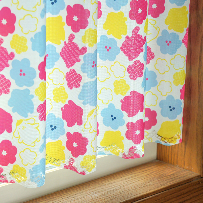Sanrio 布甸狗咖啡廳窗簾 120 x 45 cm 北歐花 #CM21C-93557