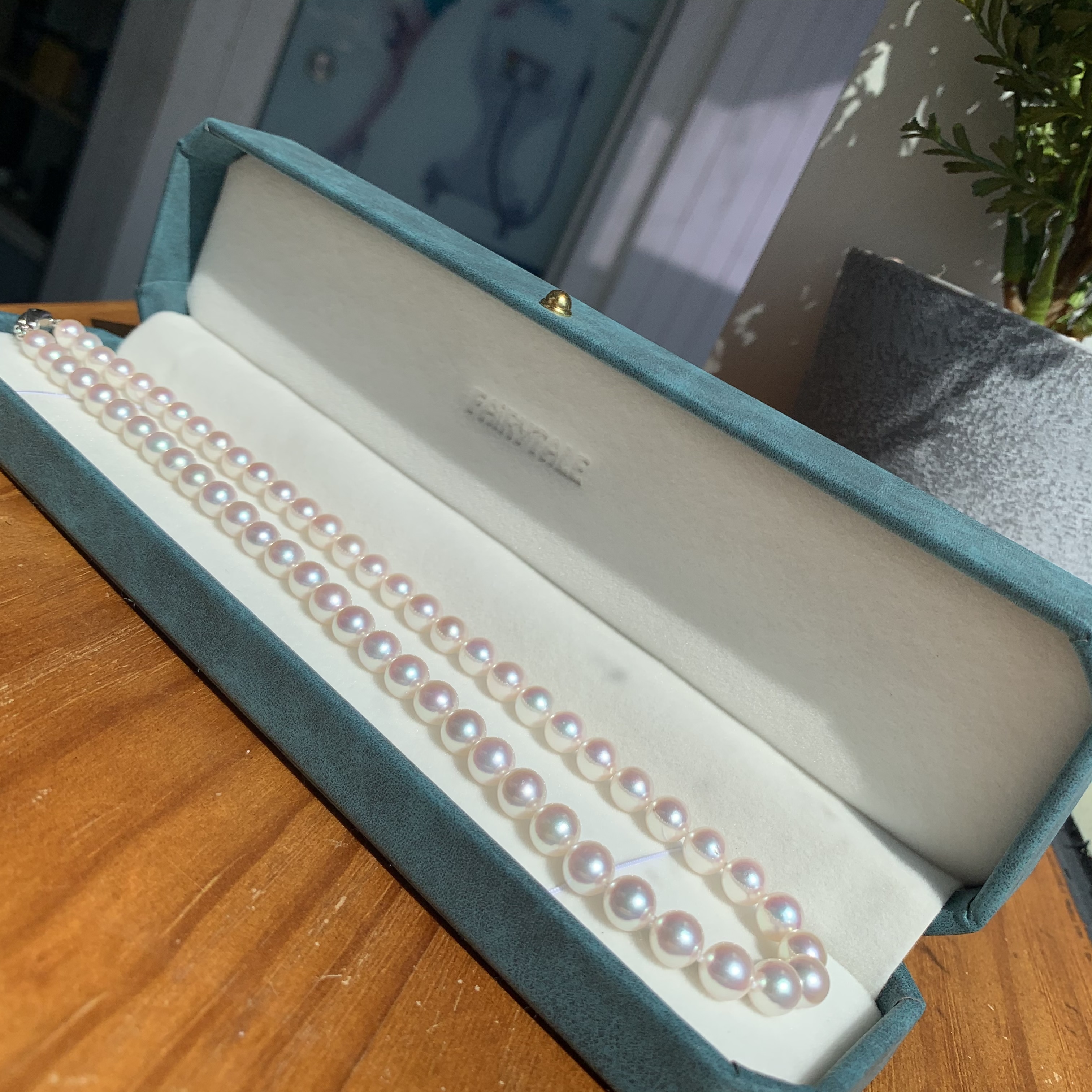 皮光超亮日本Akoya 珍珠項鏈 - 6.5-7mm