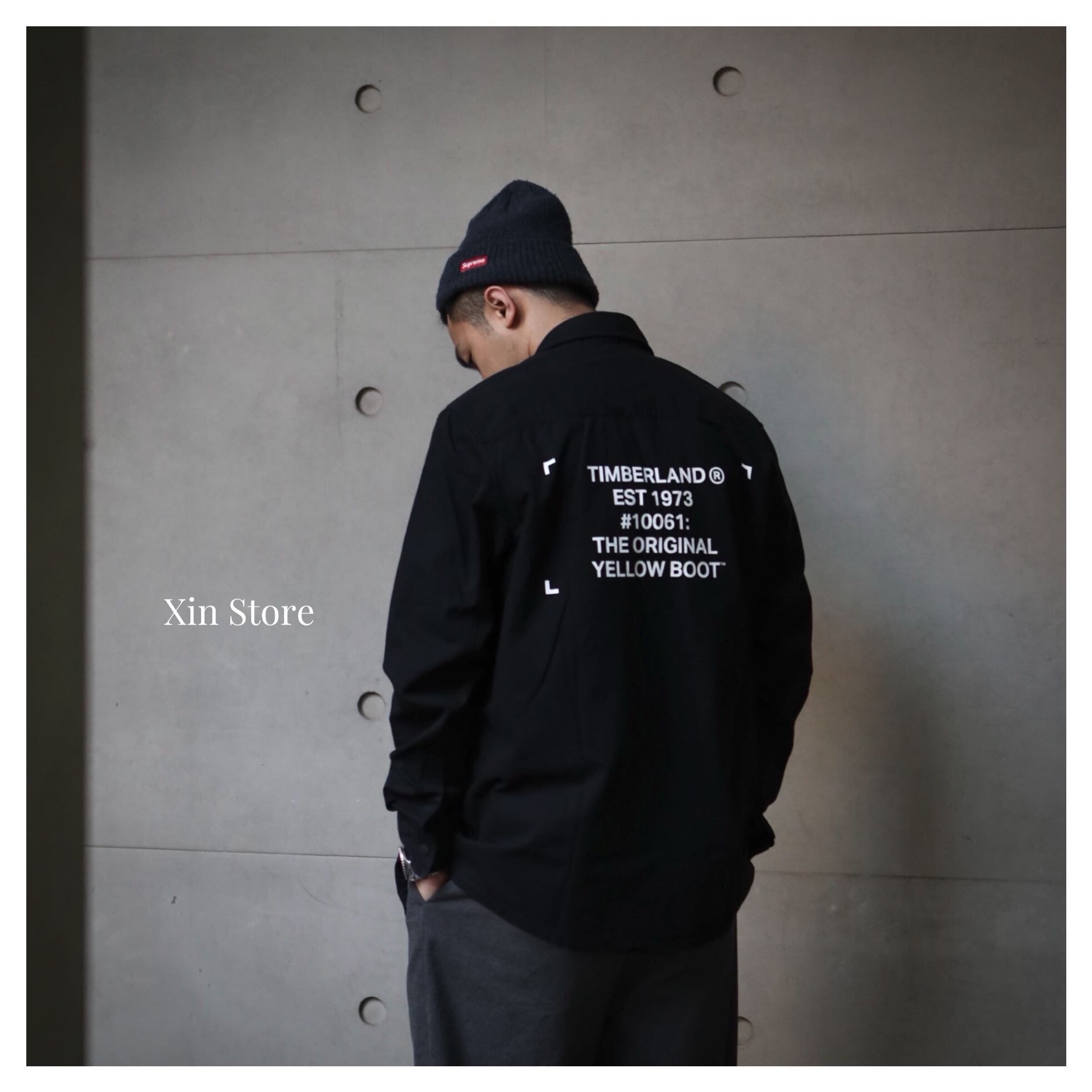 Timberland Shirt 激似 Off-White 壓扣 口袋 機能 抗撕裂 工裝 襯衫 黑