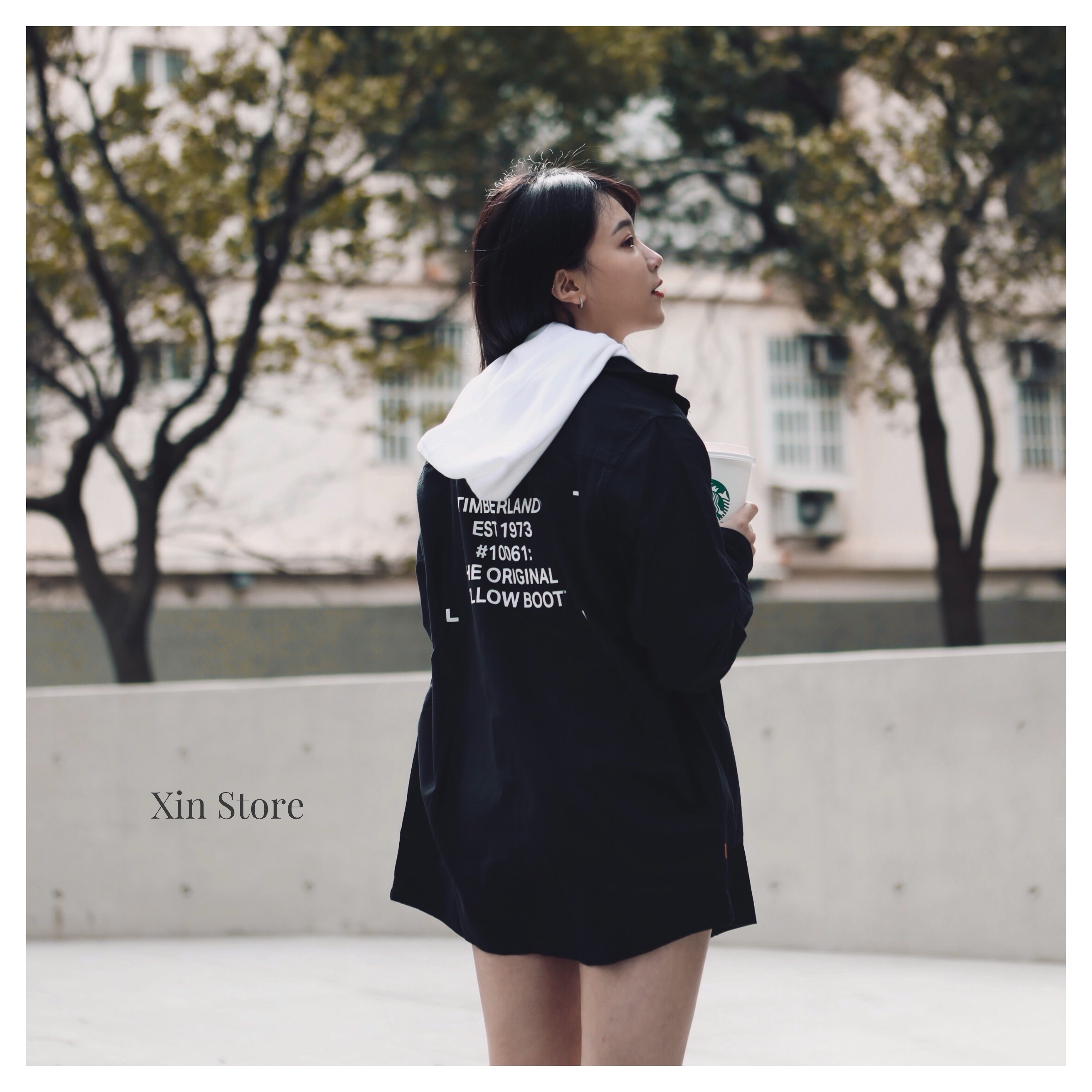 Timberland Shirt 激似 Off-White 壓扣 口袋 機能 抗撕裂 工裝 襯衫 黑