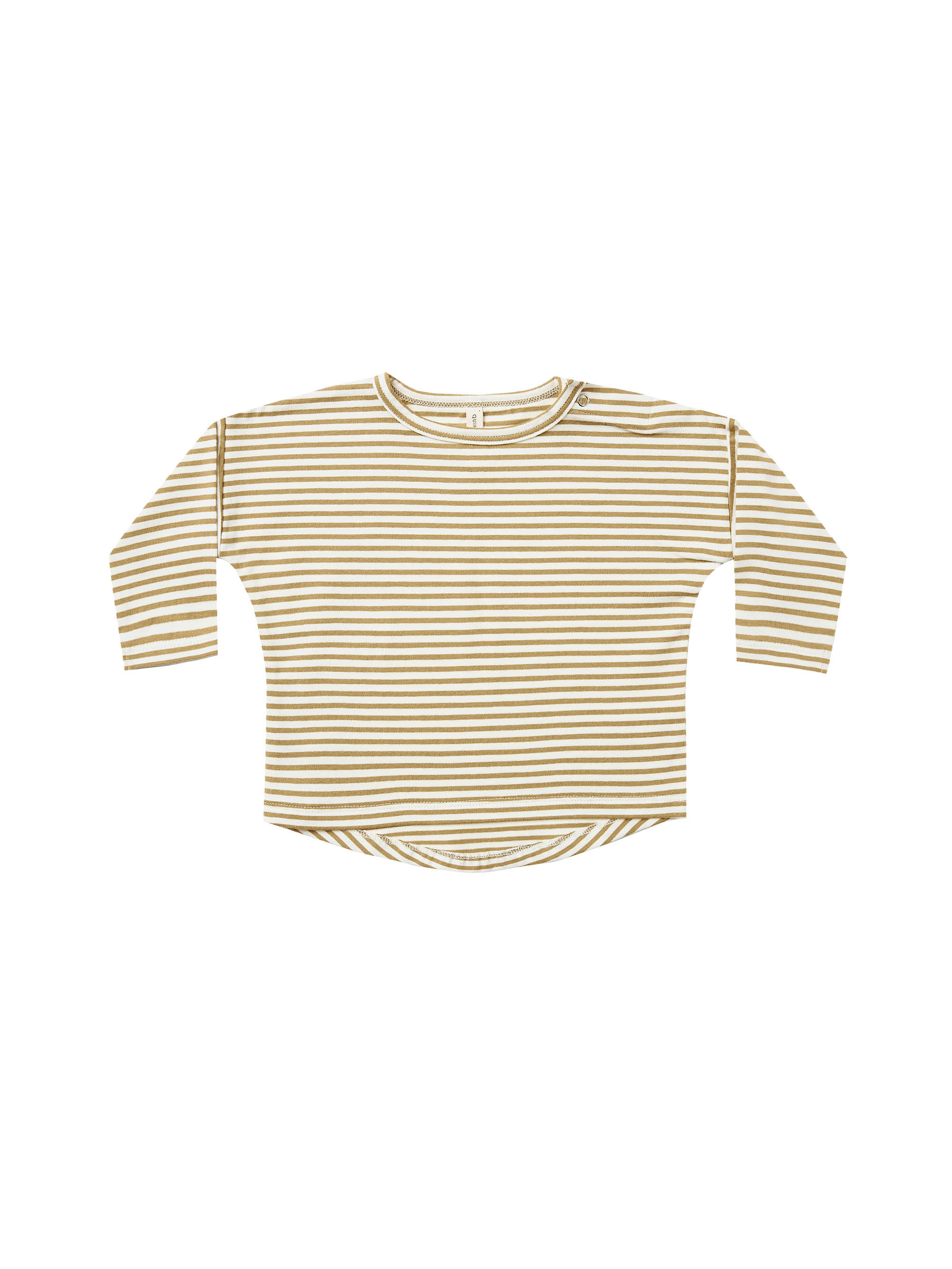 QUINCY MAE - Longsleeve Baby Tee（Gold Stripe）