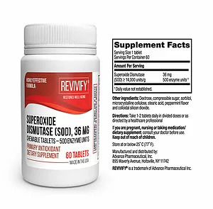 SOD生命力500【REVIVIFY再生緣】【正品】CHEWABLE TABLETS 500 ENZYME UNITS