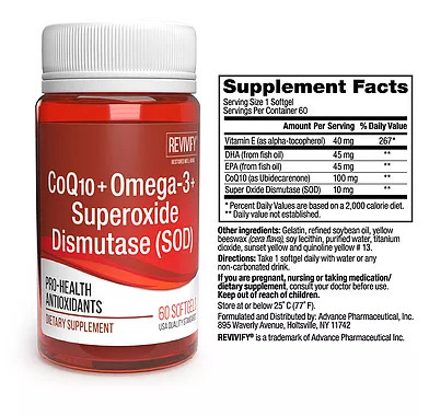 SOD心合一【REVIVIFY再生緣】【正品】REVIVIFY® CoQ10-OMEGA3-SOD SOFT GEL CAPSULES