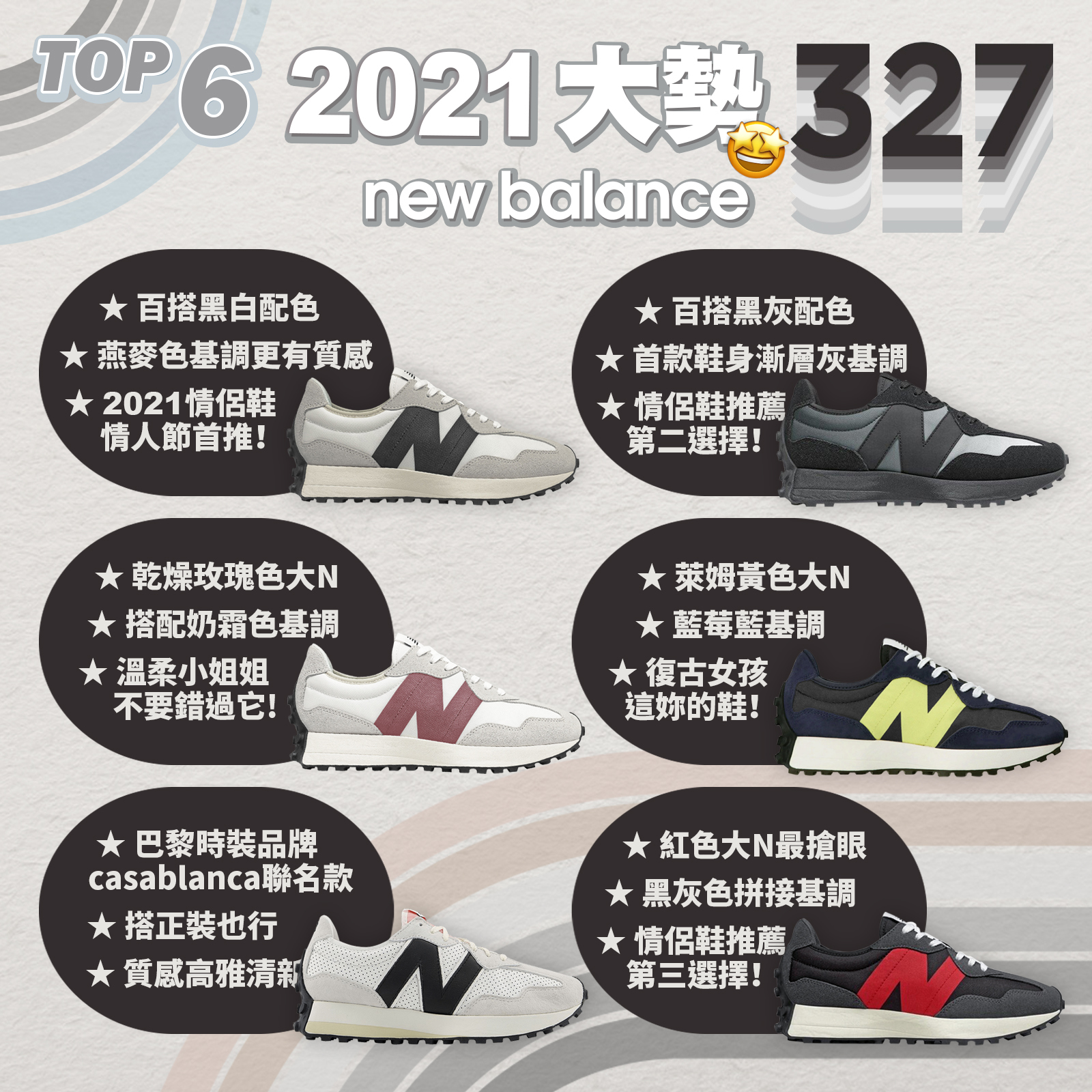 2021 大勢new balance 327 配色TOP6！