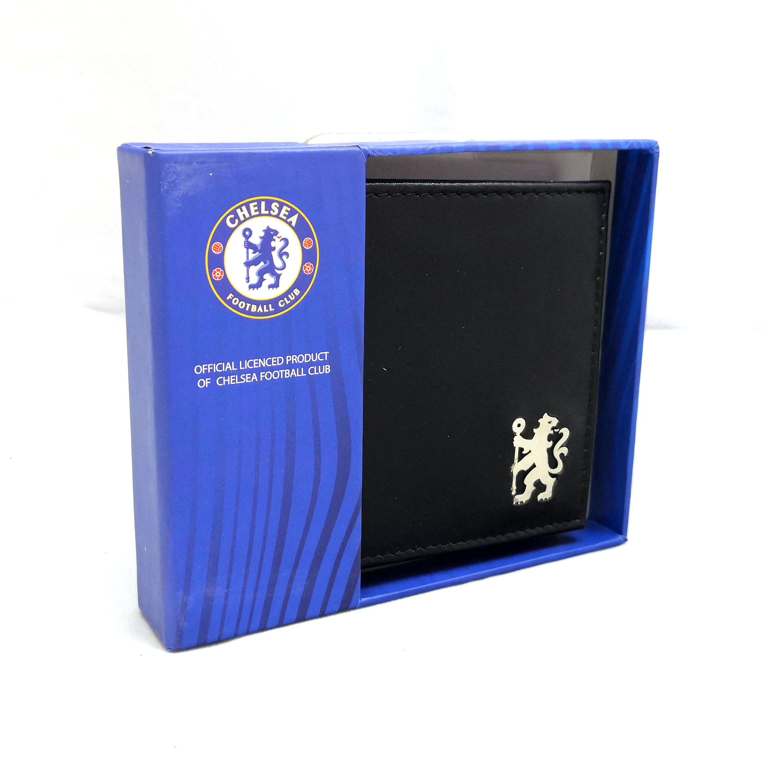 車路士銀色會徽皮革銀包