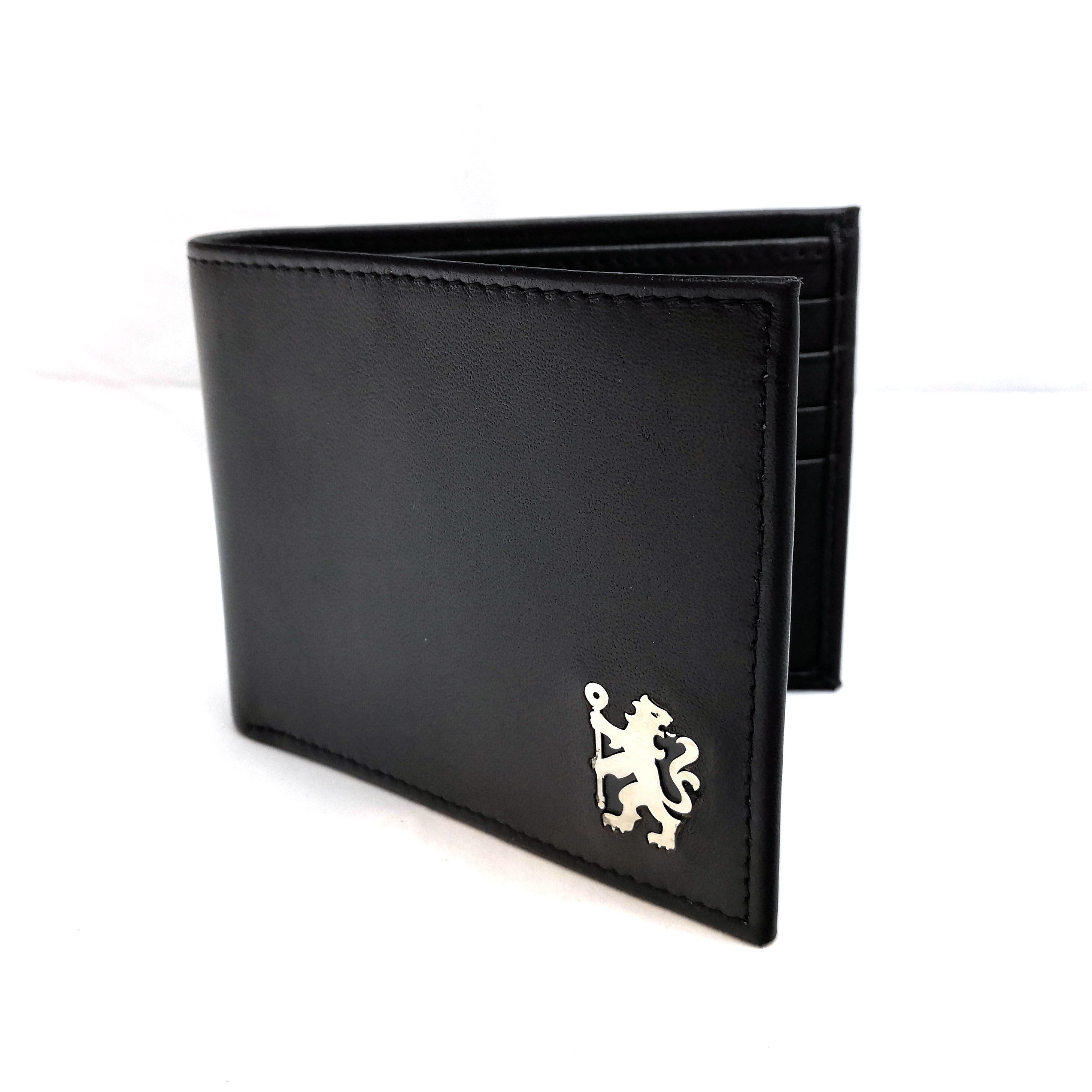 車路士銀色會徽皮革銀包