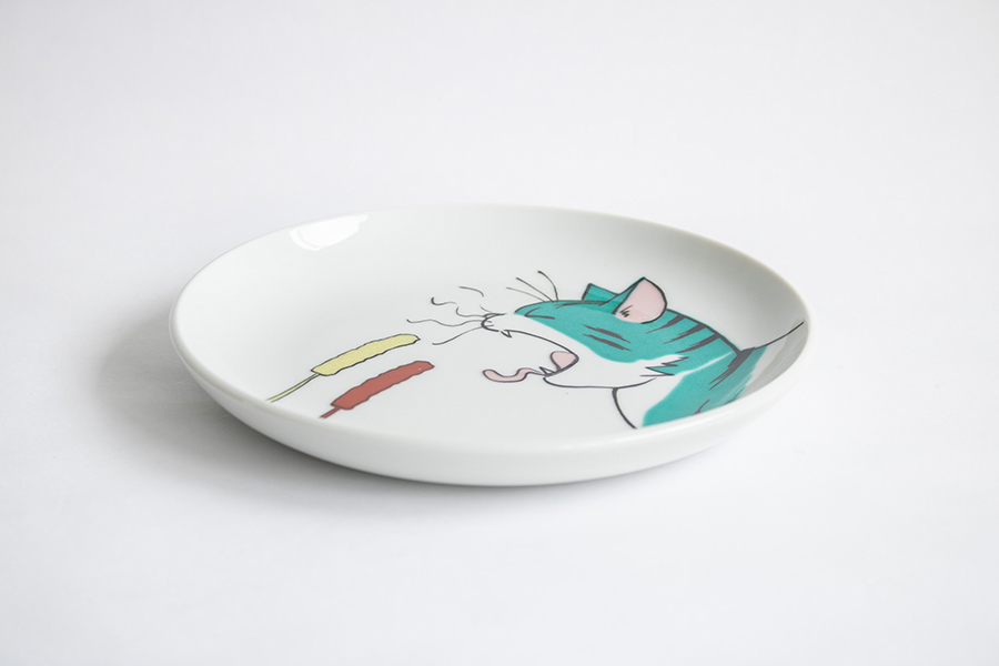 九谷燒-neko jealousy 盤/玳瑁貓/M