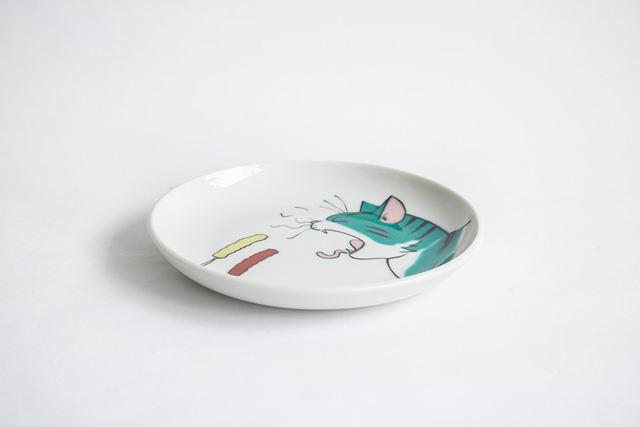 九谷燒-neko jealousy 盤/玳瑁貓/S