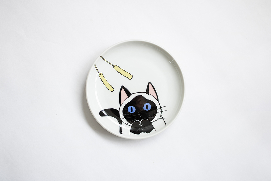 九谷燒-neko jealousy 盤/暹羅貓/S