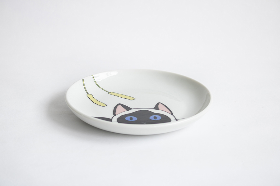 九谷燒-neko jealousy 盤/暹羅貓/S