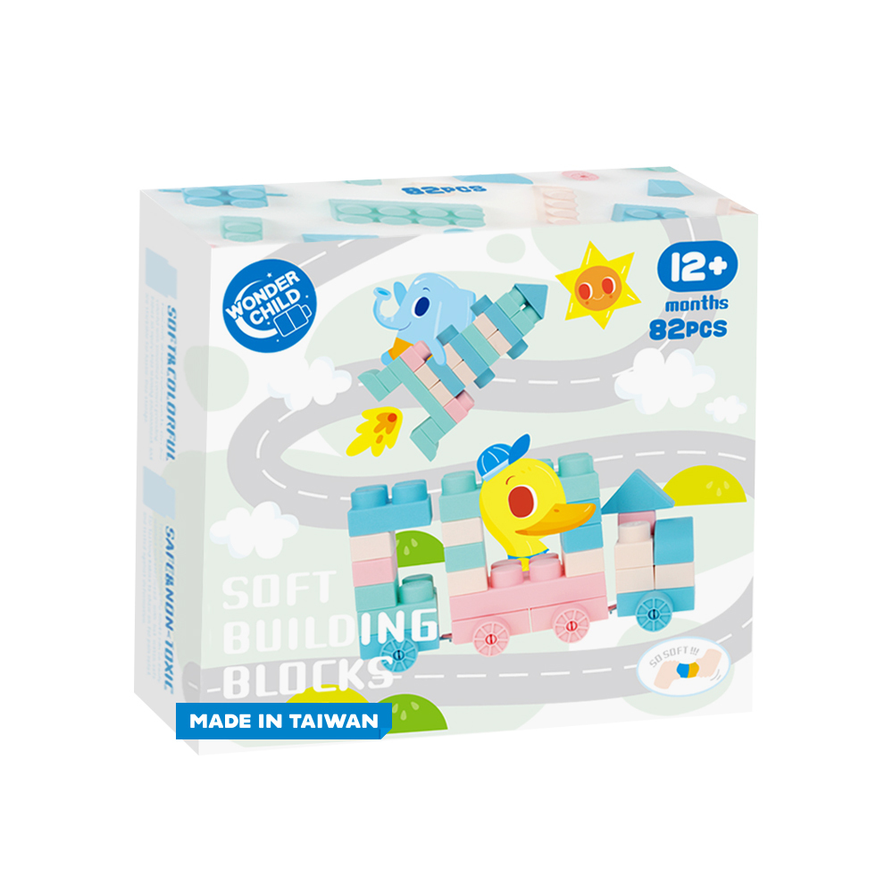 WonChi馬卡龍幼兒軟積木-82PCS(現貨)
