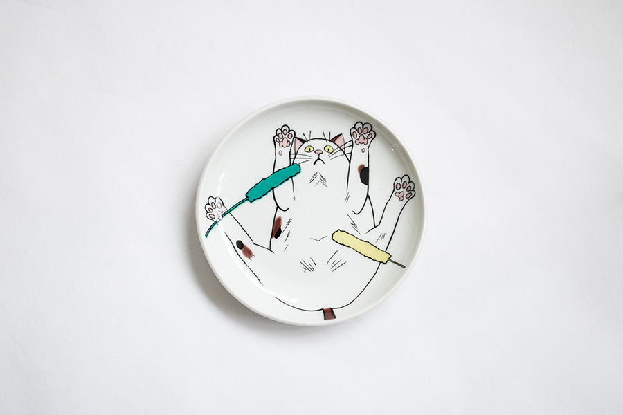九谷燒-neko jealousy 盤/三花貓/S
