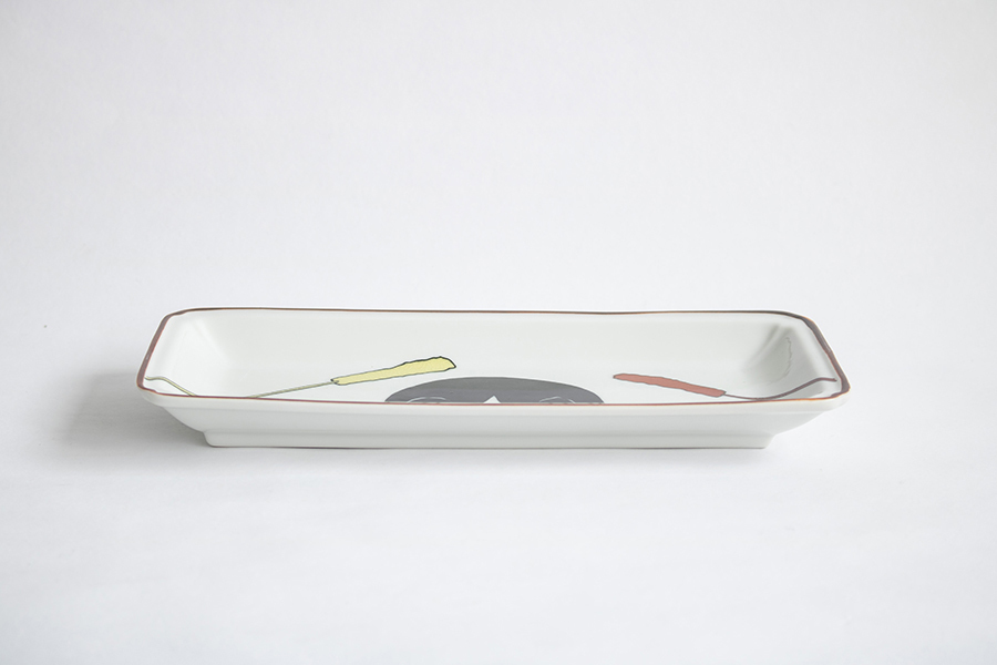 九谷燒-neko jealousy 長皿/賓士貓