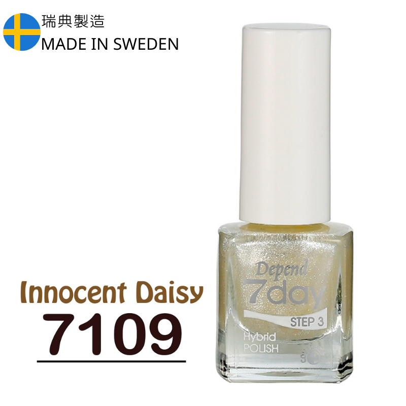 7day 仿GEL甲快乾甲油 7109 透明底銀色幼閃粉 (半透明)