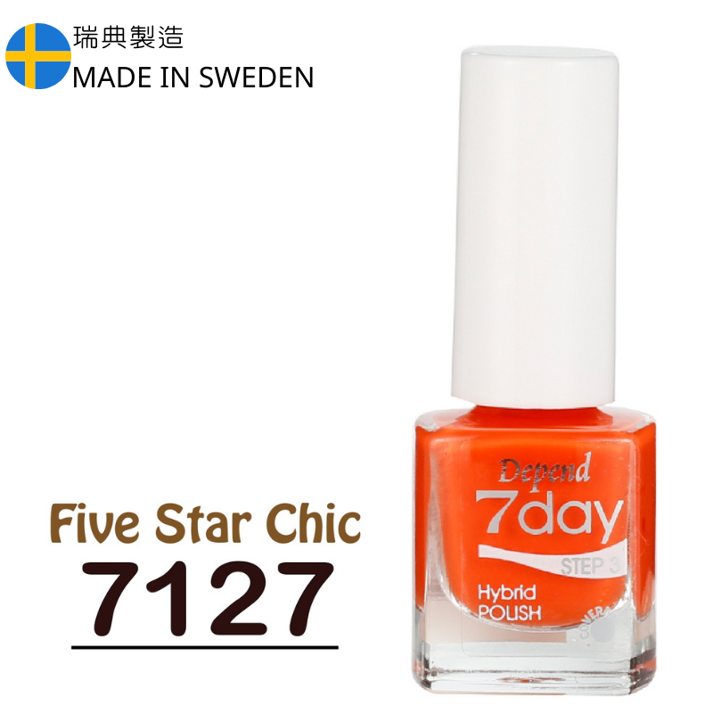 7day 仿GEL甲快乾甲油 7127 陽光深橙色 (不透明)