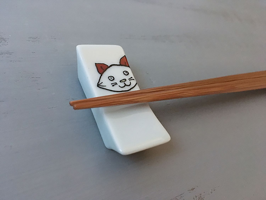 九谷燒-筷架/子貓