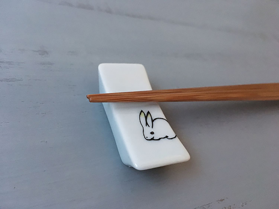 九谷燒-筷架/小兔