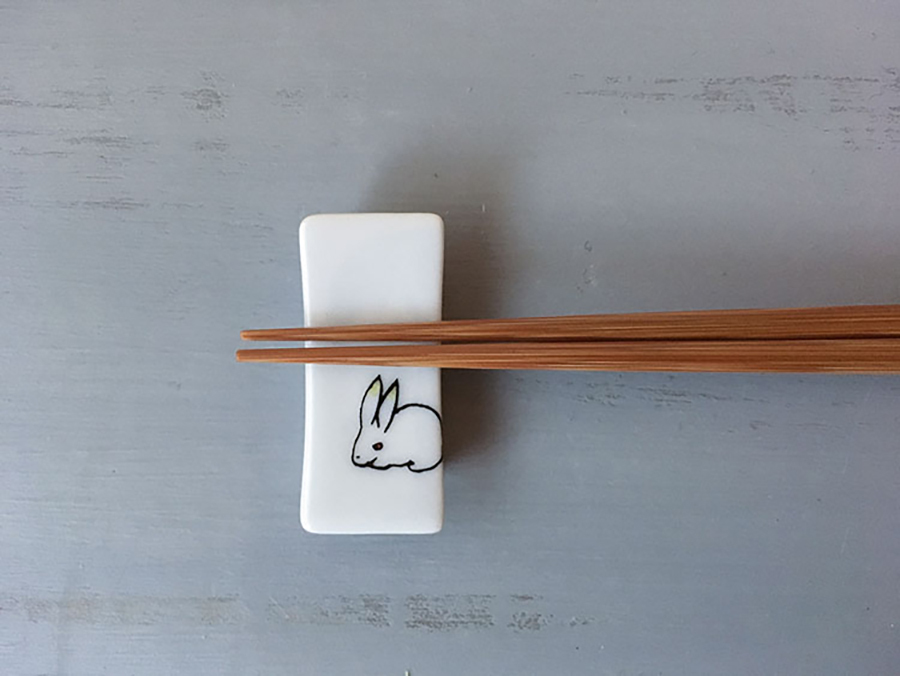 九谷燒-筷架/小兔