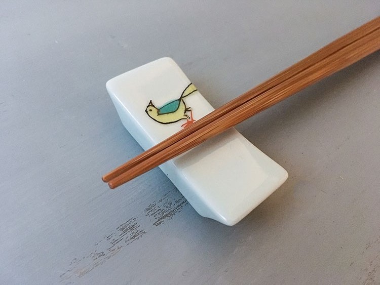 九谷燒-筷架/小鳥