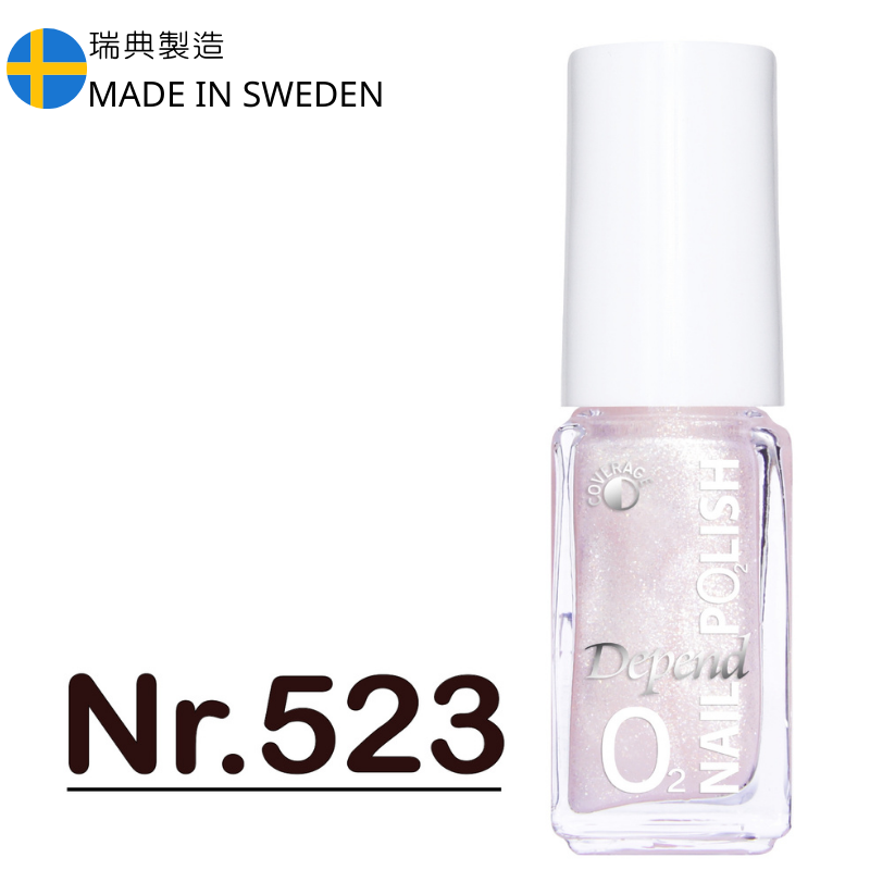 O2 甲油 523 香檳粉紅閃粉 (半透明)