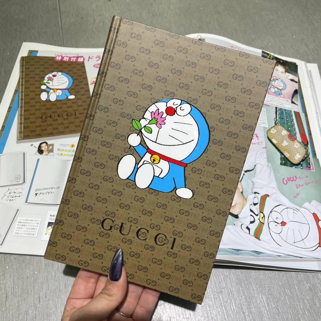 稀少現貨 GUCCI x 哆啦A夢 聯名款 滿版Logo筆記本
