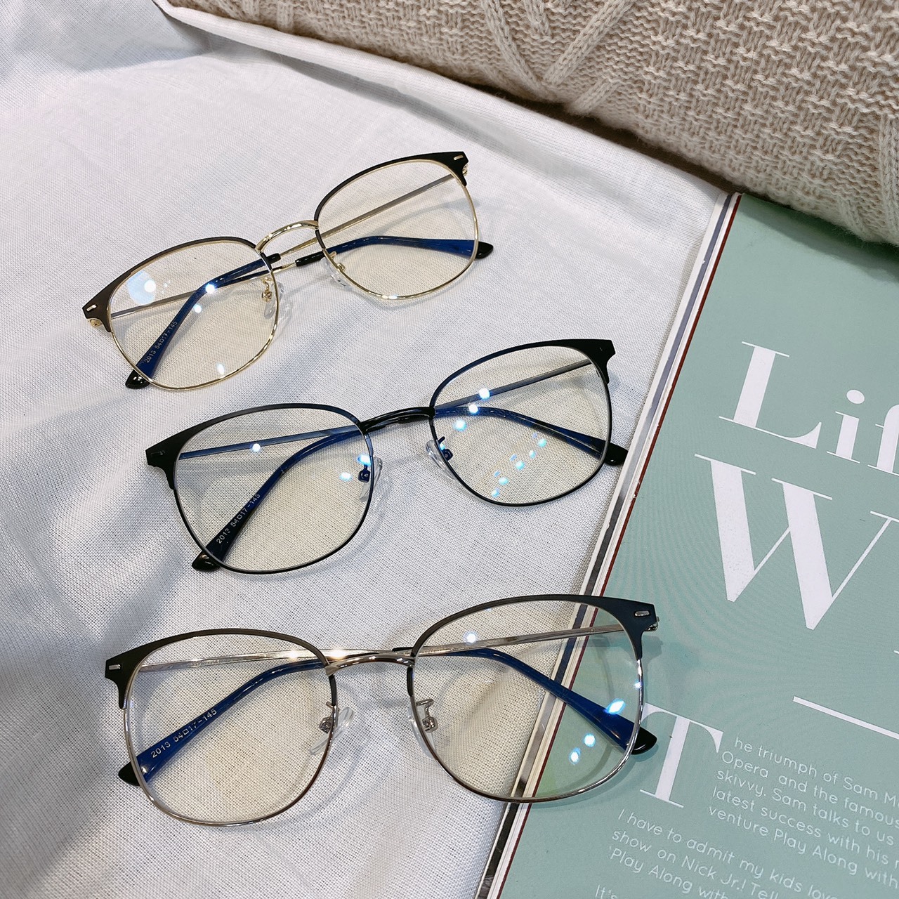 S092013金屬文青復古鏡框 /三色