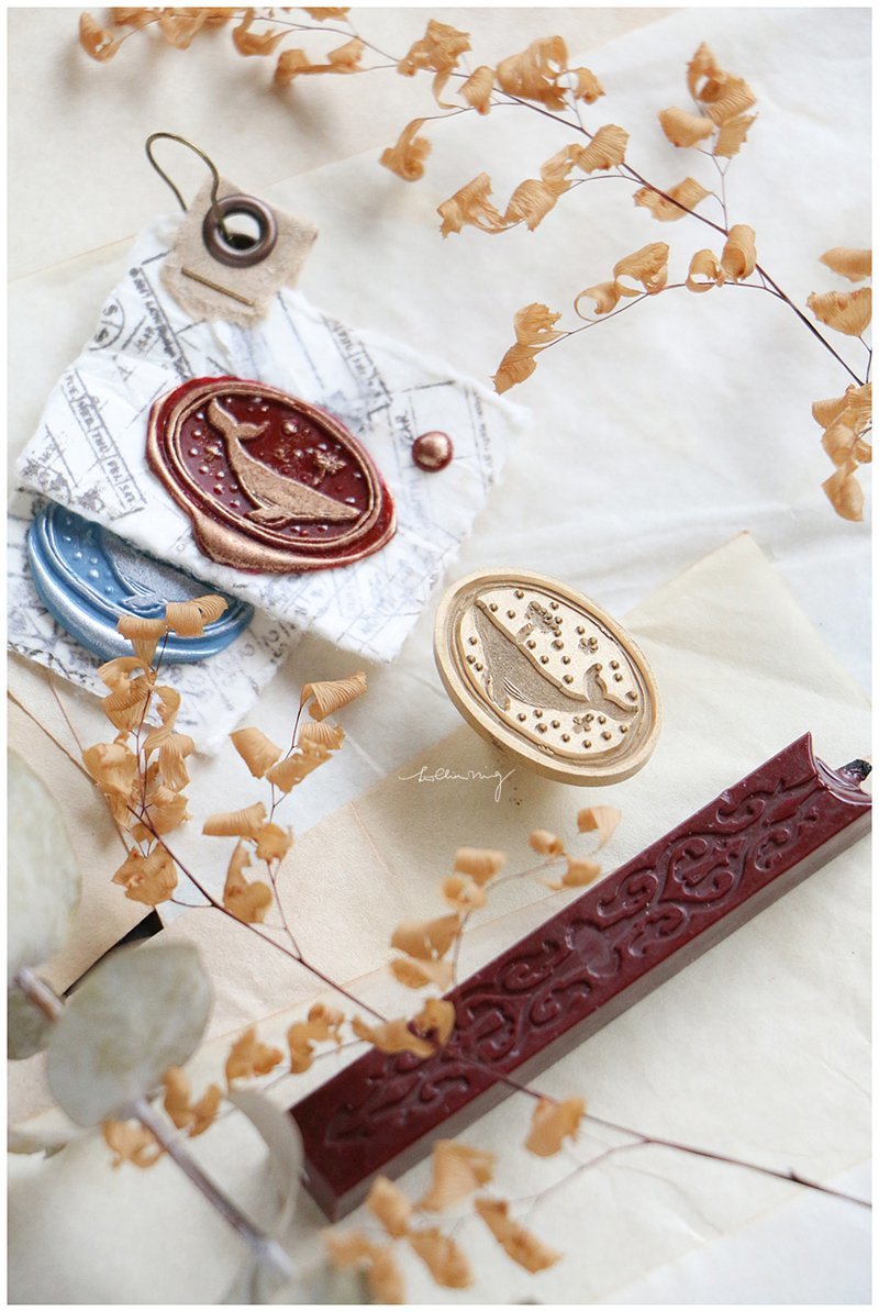 吉 封蠟印章組 - 右鯨（2x3cm）