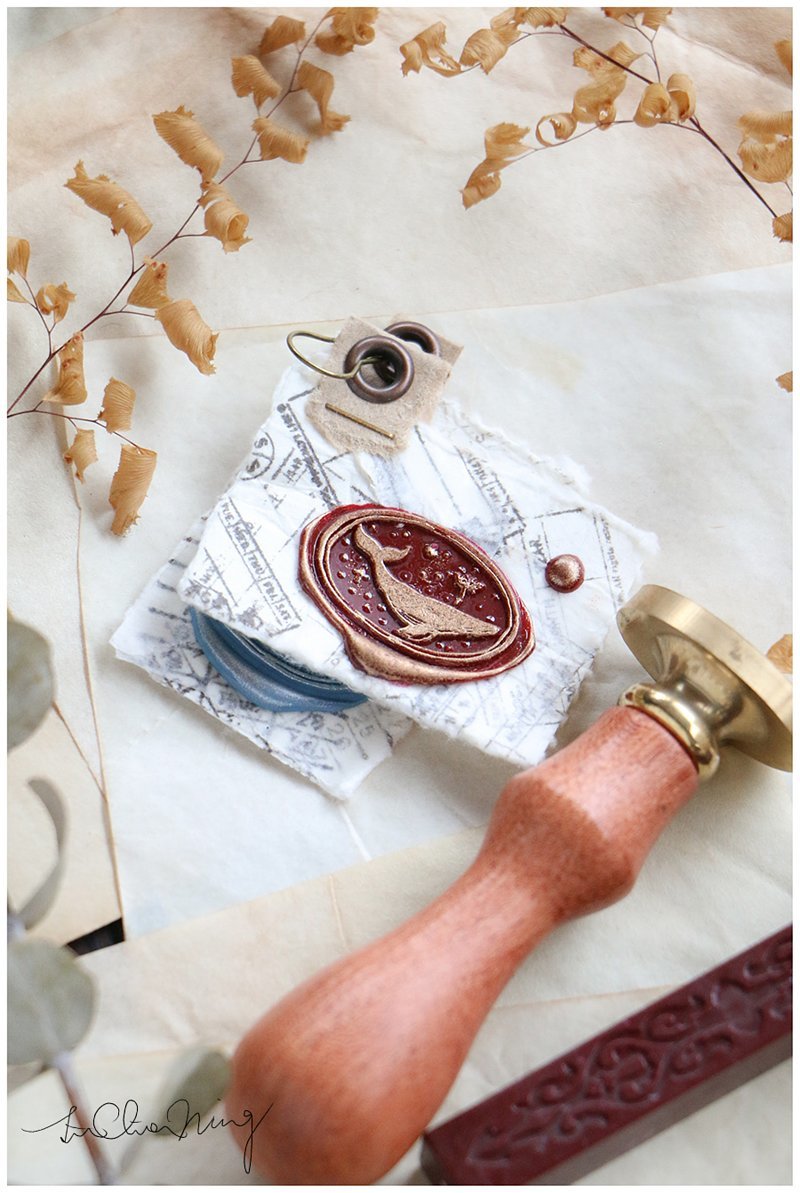 吉 封蠟印章組 - 右鯨（2x3cm）