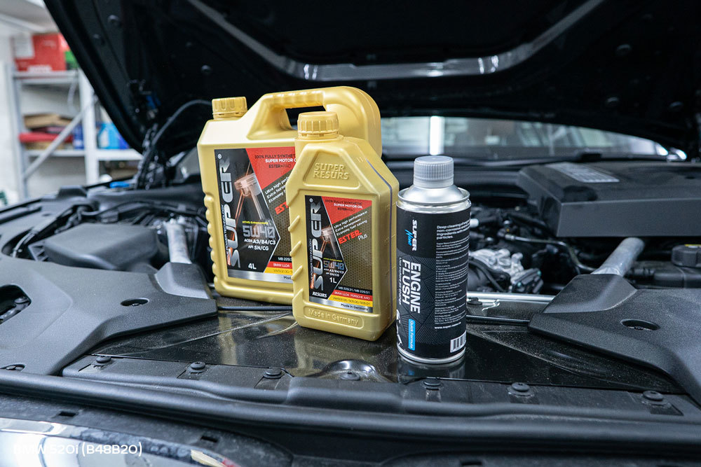 bmw 520i super ester plus 5w40 engine flush super nano