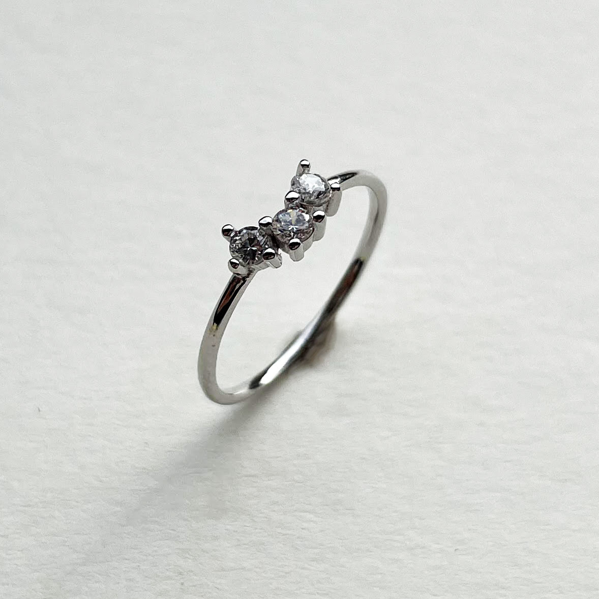 Silver/三顆寶石尾戒