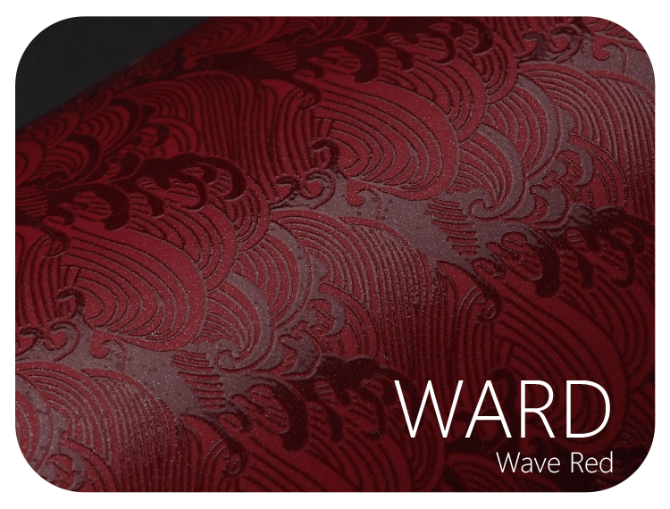 LIFE+GUARD WARD Wave Red LIFE+GUARD WABU Wave Blue vinyl skin sample for 3C protective wraps