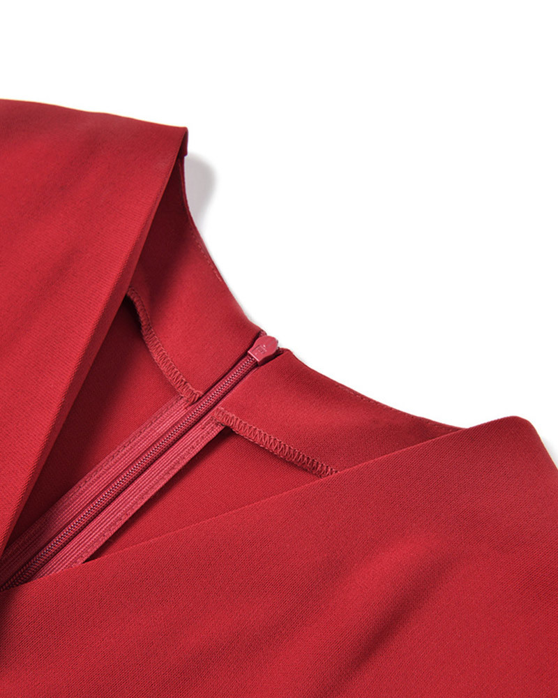 DEER.W 交叉V領壓褶鑽飾洋裝 平拍細節