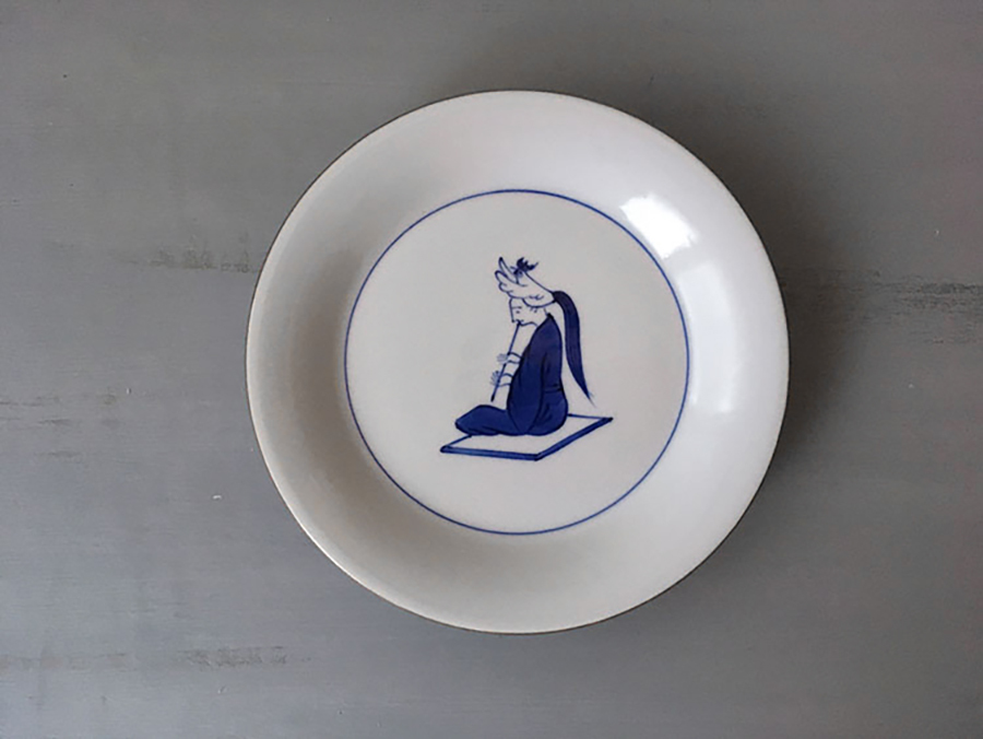 九谷燒-銘銘皿 5寸平皿 笛吹 雞冠