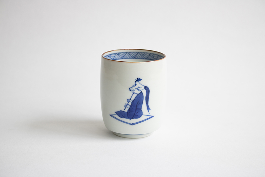 九谷燒-湯吞 笛吹 雞冠