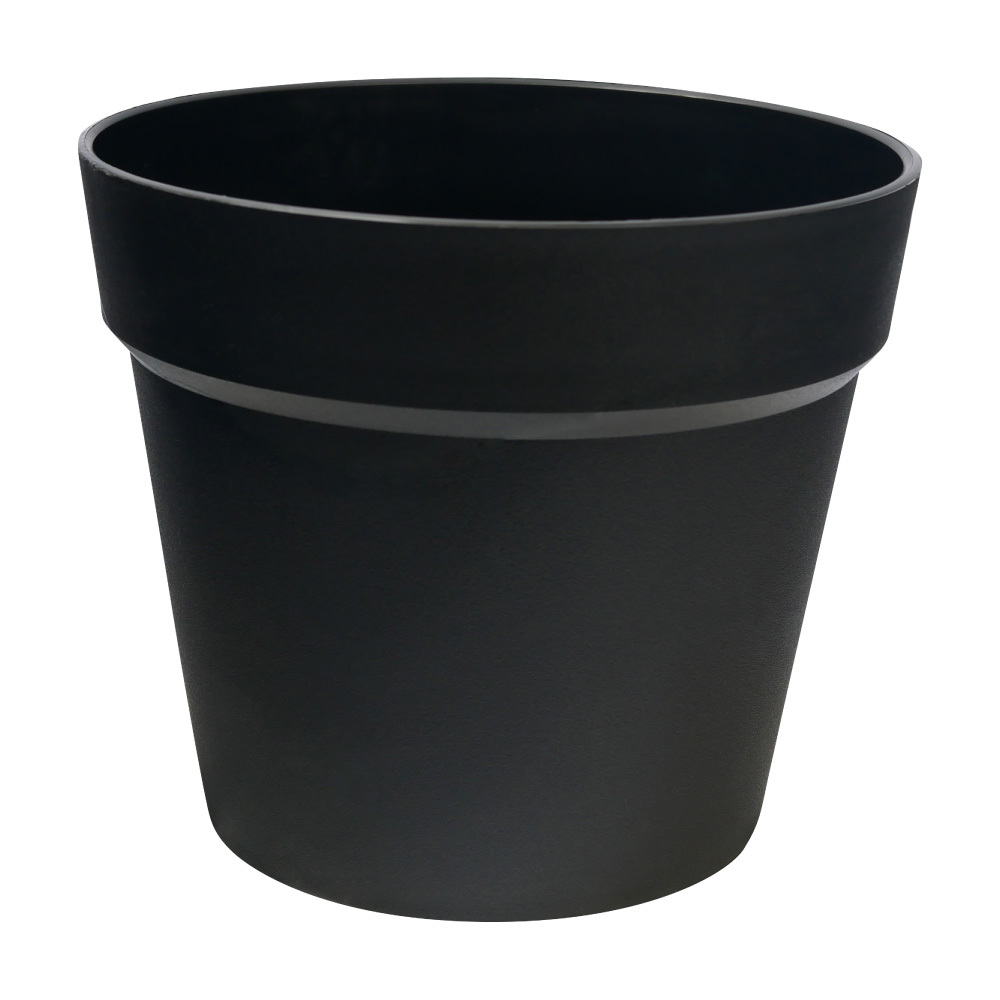 磨砂黑仿陶10號花盆 - 2入