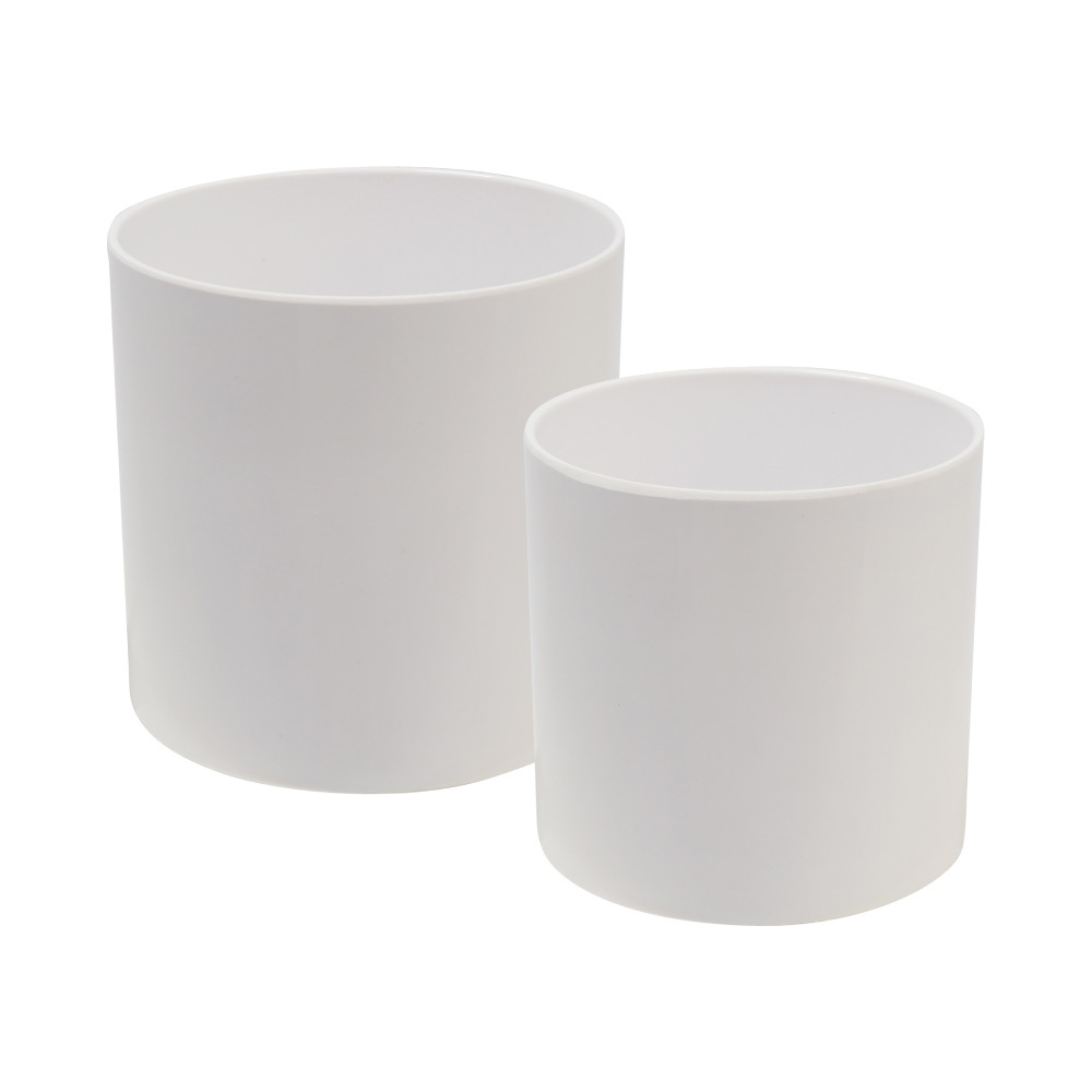 北歐圓筒2+4號花盆組 - 白色