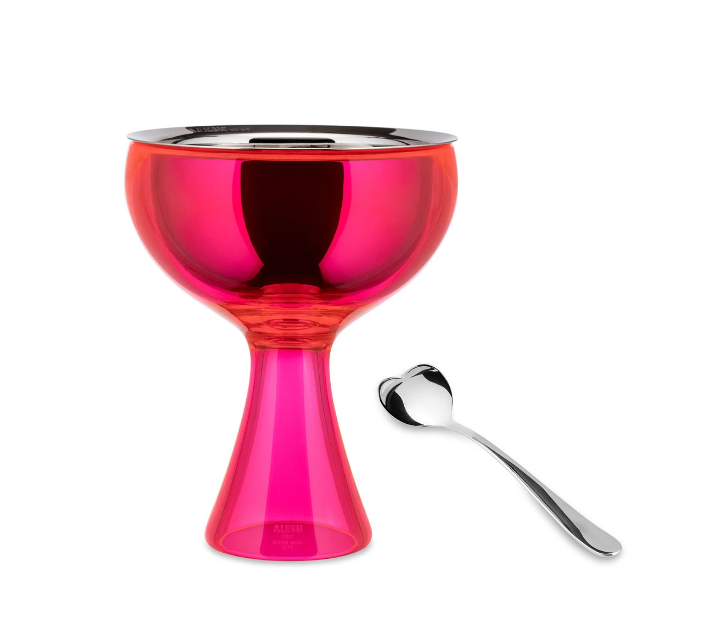 ALESSI BIG LOVE ICE CREAM BOWL + SPOON - FUCHSIA