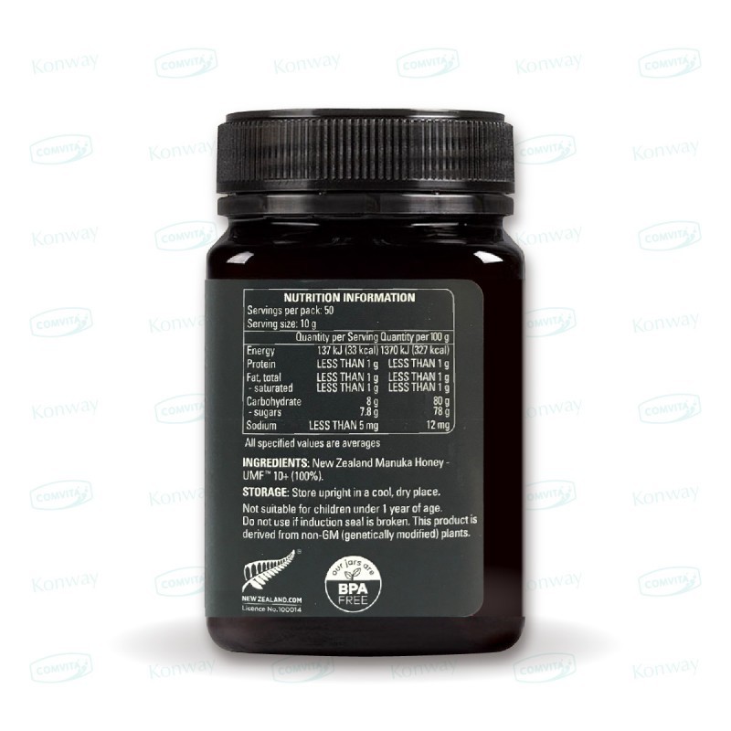 康維他Comvita UMF 10+ 麥蘆卡蜂蜜 500g【正品】comvita manuka honey umf 10+ 抗菌活性強度達5 採用低溫穩定技術 消炎抗菌 紓緩上呼吸道不適 強健消化系統