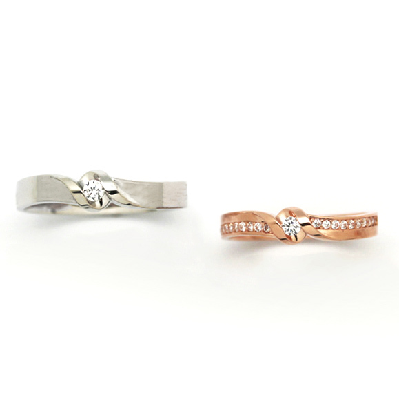 Rose Moment - Admirer 18K白金 結婚戒指