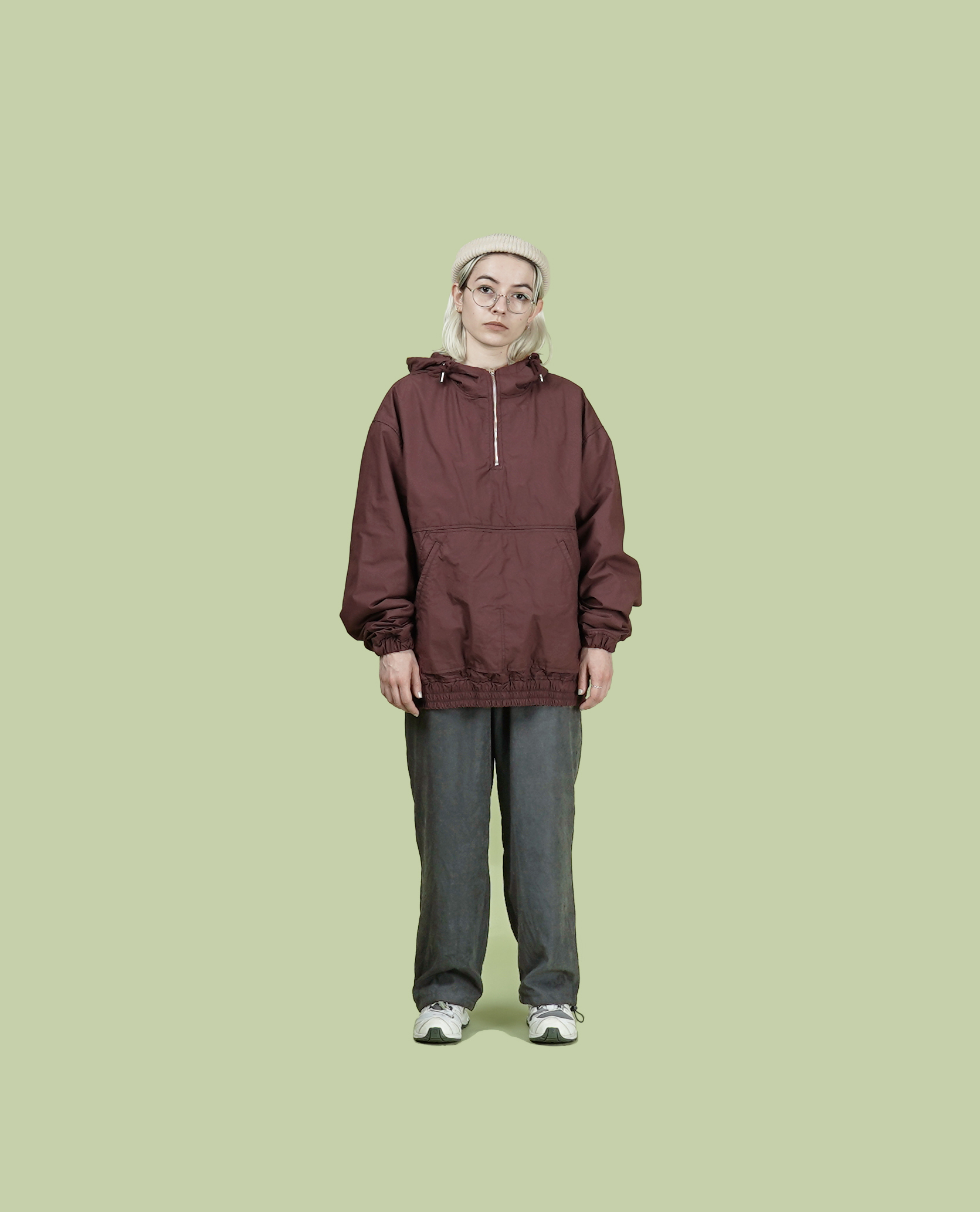 拉鍊滑料口袋帽t