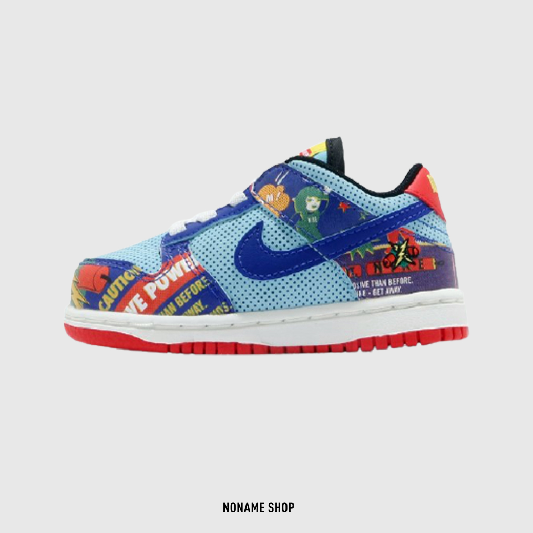 NIKE Dunk Low Retro " Firecracker " 刮刮樂 撕撕樂 鞭炮 CNY 中國年 新年 蛋殼 3層鞋面 藍紅 (兒童款)
